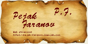 Pejak Faranov vizit kartica